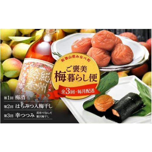 ふるさと納税 加工品等 梅干 和歌山県 みなべ町 定期便全3回 梅酒 梅干し 定期便 全3回 紀州南高梅 はちみつ梅 昆布包み梅 和歌山県みなべ町産 ご褒美 お取り…