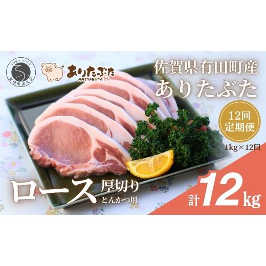 ふるさと納税 豚肉 ロース 佐賀県 有田町 12回定期便 総計12kg 真空個包装で便利 ありたぶた ロース 厚切り とんかつ用 12ヶ月 連続 1kg(100g×10パック) …