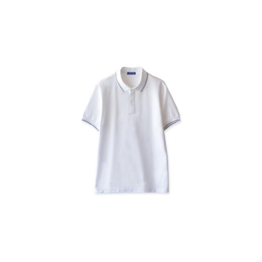ふるさと納税 服 男 山口県 柳井市 ヨシダシャツ ラインリブカノコ半袖ポロシャツ SPKB24-083 ホワイト・M 1715210