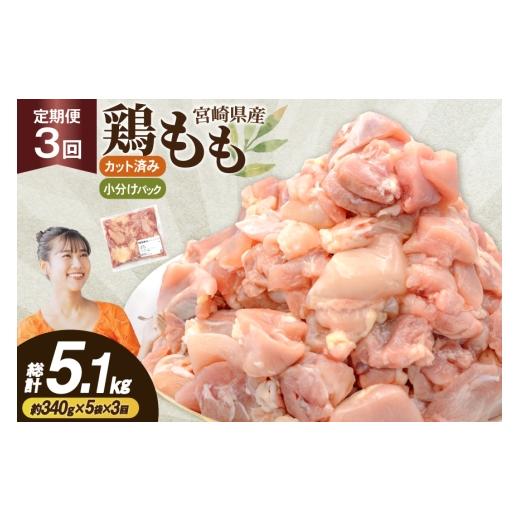 ふるさと納税 豚肉 モモ 宮崎県 日向市 鶏肉 3回 定期便 もも 切身 340g 5袋 1.7kg 計5.1kg 南九フーズ 宮崎県 日向市 452061725 もも肉 冷凍 国産 カット 小…