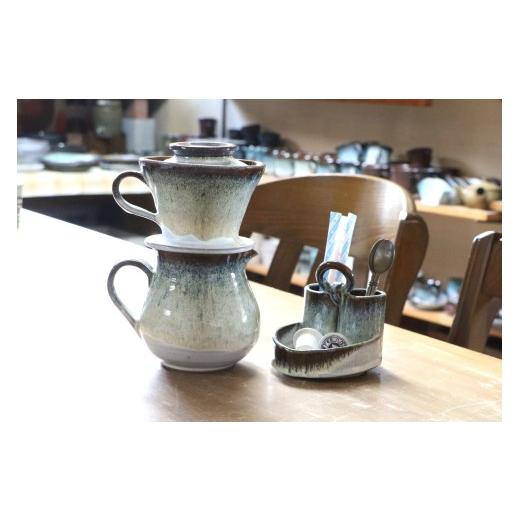 ふるさと納税 雑貨・日用品 北海道 由仁町 UU02 馬追焼 コーヒードリッパー&スプーン立てセット