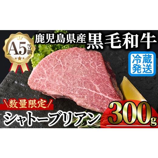 ふるさと納税 牛肉 ヒレ 鹿児島県 曽於市 新鮮チルド 数量限定希少部位 鹿児島県産A5黒毛和牛“極厚"シャトーブリアン (計300g・300g×1枚) 冷蔵 チルド シ…
