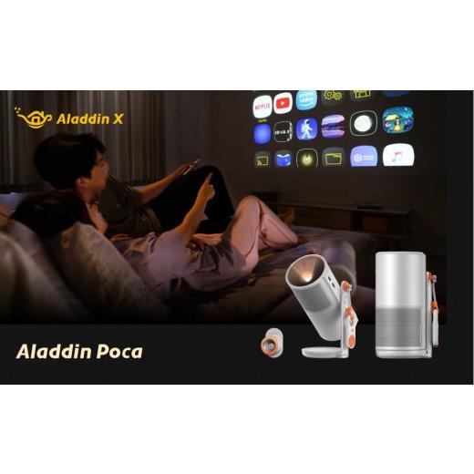 ふるさと納税 電化製品 茨城県 美浦村 PJ04 Aladdin Poca プロジェクター 家庭用 1080P フルHD解像度 / 450 ANSIルーメン/Harman Kardon内蔵スピーカー / 9…