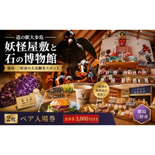 ふるさと納税 体験チケット 徳島県 三好市 道の駅大歩危 妖怪屋敷 石の博物館 選べる 入場券 2枚 食事券 3,000円分 徳島 観光 旅行 観光スポット 祖谷 大歩危 …