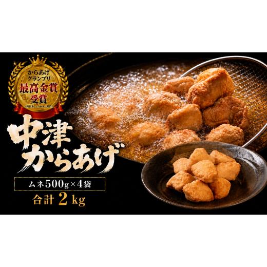 ふるさと納税 鶏肉 唐揚げ 大分県 中津市 九州産若鶏のからあげ 合計2kg (冷凍・レシピ付きからあげ粉) むね肉・500g (約12個入) の4袋セット | 家庭調理 中津…
