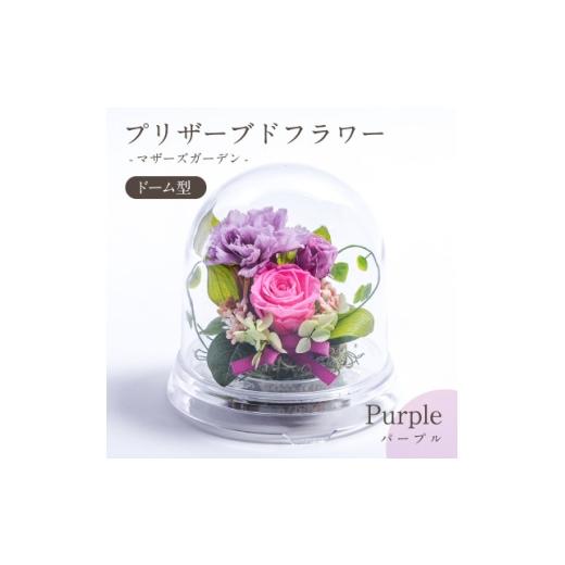 ふるさと納税 雑貨・日用品 花 岐阜県 羽島市 プリザーブドフラワー ドーム型アレンジ マザーズガーデン(パープル) 1747140
