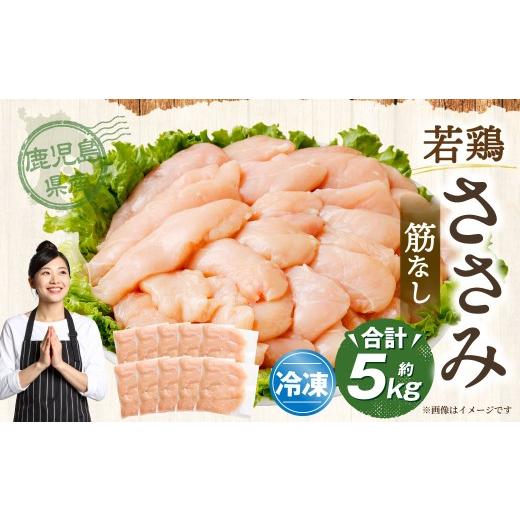 ふるさと納税 鶏肉 ささみ 鹿児島県 薩摩川内市 鹿児島県産 若鶏 筋なしささみ 約5kg セット カット 筋なし ささみ 小分け 鶏肉 冷凍 BS-853