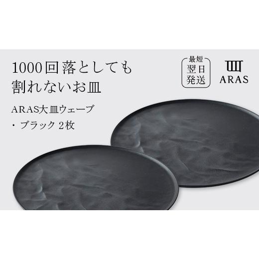 ふるさと納税 食器・グラス 皿 石川県 加賀市 ARAS 大皿ウェーブ 2枚セット カラー:ブラック2枚 27cm 大皿 プレート 割れない 保証付き ARAS エイラス 色が選…