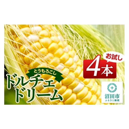 ふるさと納税 とうもろこし 群馬県 沼田市 [7月下旬〜9月上旬発送]とうもろこし ドルチェドリーム お試しセット(4本) 山口いちご園