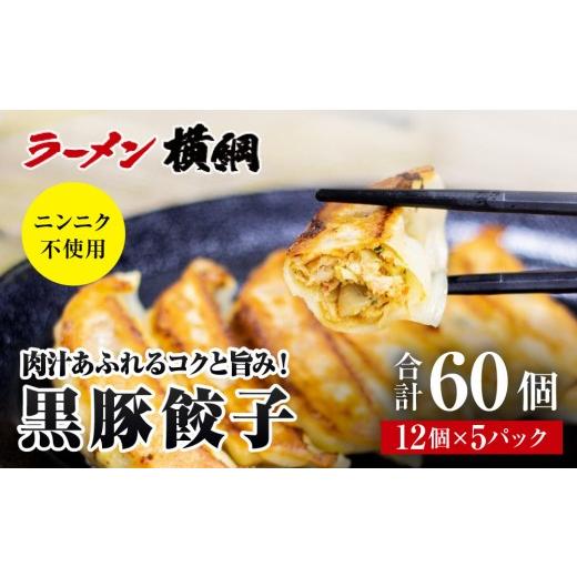 ふるさと納税 惣菜・レトルト 冷凍 京都府 京都市 ラーメン横綱 ニンニク不使用 黒豚餃子 5パック60個 京都 有名店 餃子 大人気セット[ 肉汁あふれるコクと…