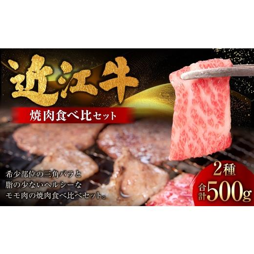 ふるさと納税 牛肉 焼肉・バーベキュー 滋賀県 湖南市 近江牛焼肉食べ比べセット 500g ( 三角バラ 250g ・ モモ 250g ) お肉 肉 ニク にく 牛肉 牛 国産 滋…
