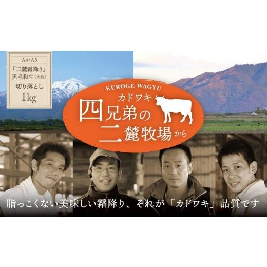 ふるさと納税 牛肉 三重県 四日市市 A4・A5「二麓(にろく)霜降り」黒毛和牛(大判)切り落と1kg(250g×4)ニセコ連峰と鈴鹿山脈、二つの麓(ふもと)で育て…