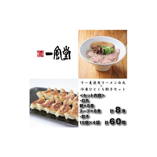 ふるさと納税 ラーメン とんこつ 福岡県 新宮町 AC362. 一風堂 白丸ラー麦麺8食とひとくち餃子4袋セット 豚骨ラーメン