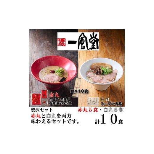 ふるさと納税 ラーメン とんこつ 福岡県 新宮町 AB589.一風堂赤丸・白丸ラー麦麺セット10食 豚骨ラーメン