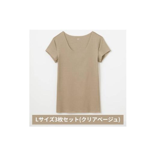 ふるさと納税 服 男 京都府 宮津市 グンゼ YG in.T カットオフクルーネックTシャツ YV1577Q Lサイズ クリアベージュ 3枚セット GUNZE ファッション インナー …