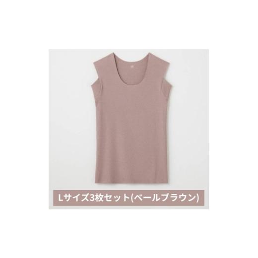 ふるさと納税 服 男 京都府 宮津市 グンゼ YG in.T カットオフクルーネックスリーブレス YV1578Q Lサイズ ベールブラウン 3枚セット GUNZE ファッション メン…