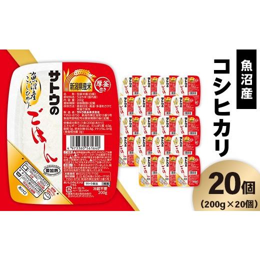 ふるさと納税 米 コシヒカリ 新潟県 聖籠町 サトウのごはん 魚沼産こしひかり 200g×20個