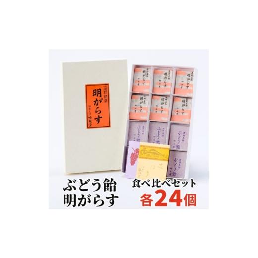ふるさと納税 和菓子 岩手県 遠野市 明がらす・ぶどう飴 各24個(計48個)食べ比べセット 岩手県遠野市 竹林堂 1740131