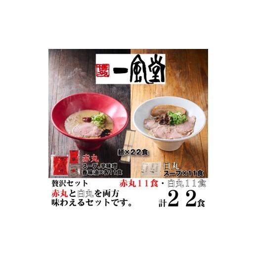 ふるさと納税 ラーメン とんこつ 福岡県 新宮町 AI076.一風堂赤丸・白丸ラー麦麺セット22食 豚骨ラーメン