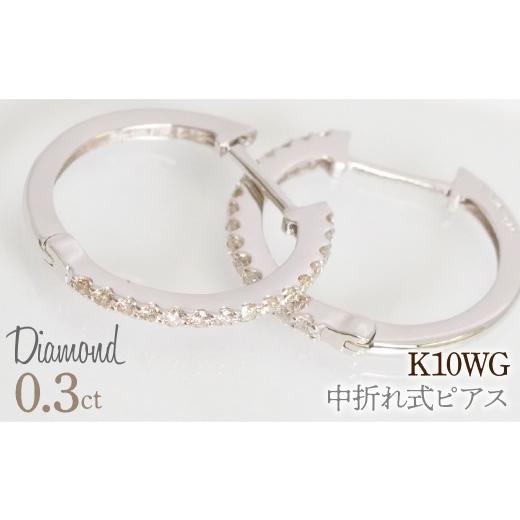 ふるさと納税 アクセサリー ピアス 山梨県 笛吹市 0.3ct 中折れ式ピアス ホワイトゴールド 管理番号RTJ-020 246-005-b ホワイトゴールド