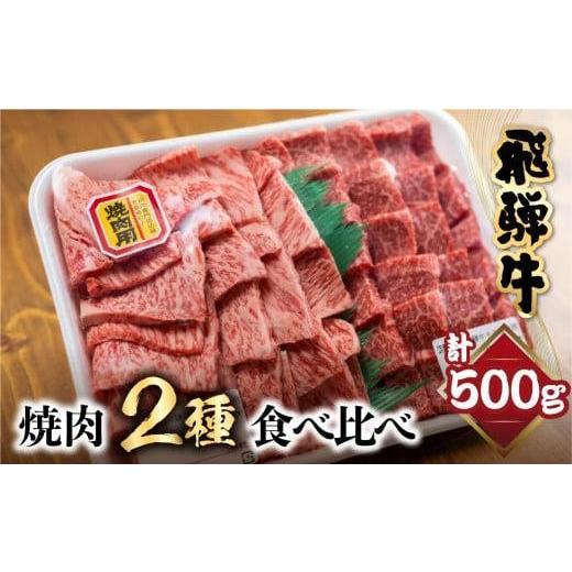 ふるさと納税 牛肉 焼肉・バーベキュー 岐阜県 高山市 飛騨牛 焼肉 2種食べ比べ 500g(ロース200g もも300g)| 和牛 黒毛和牛 ブランド牛 牛肉 ロース もも 焼…