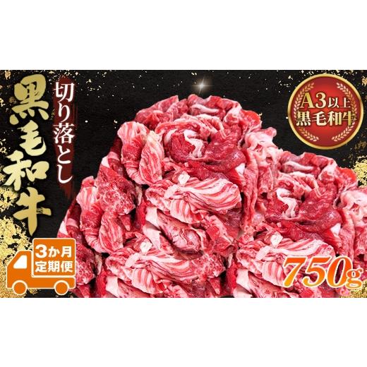 ふるさと納税 牛肉 埼玉県 鴻巣市 3か月定期便 黒毛和牛切り落とし250g×3パック / 3か月お届け 黒毛和牛 切り落とし 定期便 小分け パック 冷凍 和牛 牛肉 …
