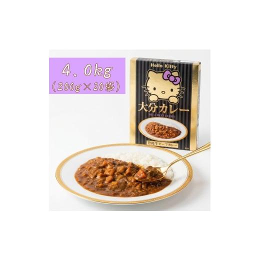 ふるさと納税 加工品等 レトルト 大分県 国東市 ハローキティおおいたカレー4.0kg(200g×20袋)豊後牛 サンリオ お手軽 時短_2776R