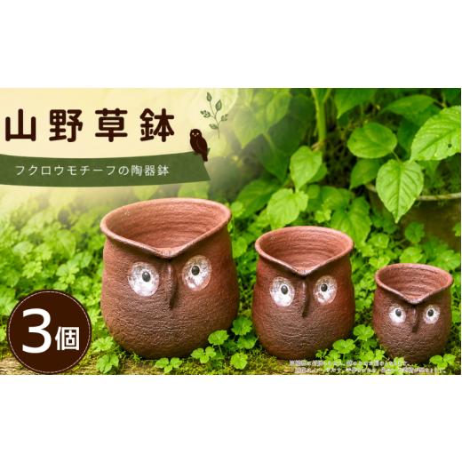 ふるさと納税 伝統技術 徳島県 吉野川市 山野草鉢 陶器 手作り フクロウモチーフ 3個 セット 一点物 陶器鉢 美郷の土使用 陶芸品 植木鉢 多肉植物 山野草 観葉…