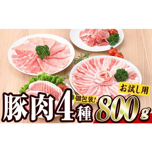 ふるさと納税 豚肉 ロース 大分県 佐伯市 ＼10月発送/ お試し用 豚肉バラエティーパック (合計800g ・4種) 豚 ぶた 豚バラ とんかつ ロース 豚こま こま切れ…