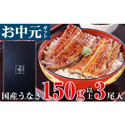 ふるさと納税 うなぎ 和歌山県 有田市 お中元・夏ギフト用 国産 うなぎ 蒲焼き 大サイズ 3本(150〜169g×3本)(A1179-1)