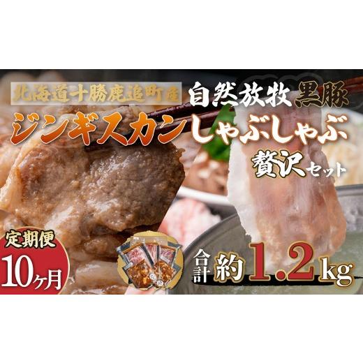 ふるさと納税 豚肉 焼肉・バーベキュー 北海道 鹿追町 定期10ヶ月 鹿追産 自然放牧黒豚しゃぶしゃぶ&豚ジンギスカンの贅沢セット ふるさと納税 人気 おすす…