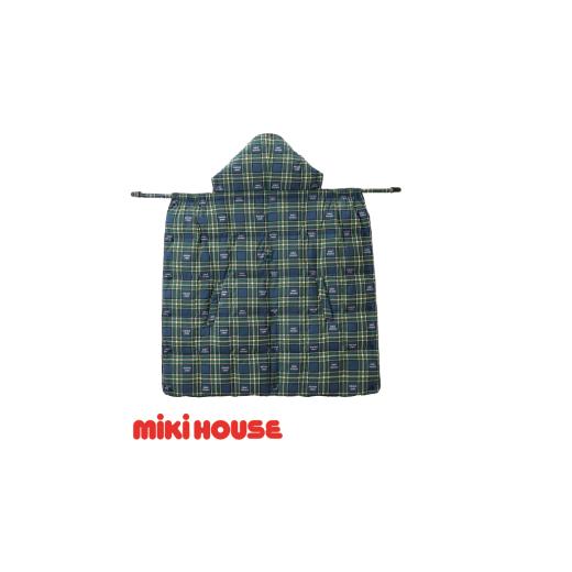ふるさと納税 小物 大阪府 八尾市 H202 ミキハウス レインケープ付きダウンキャリーケープ mikihouse ベビーケープ 防寒 防水 中綿 赤ちゃん 出産 だっこ紐 …