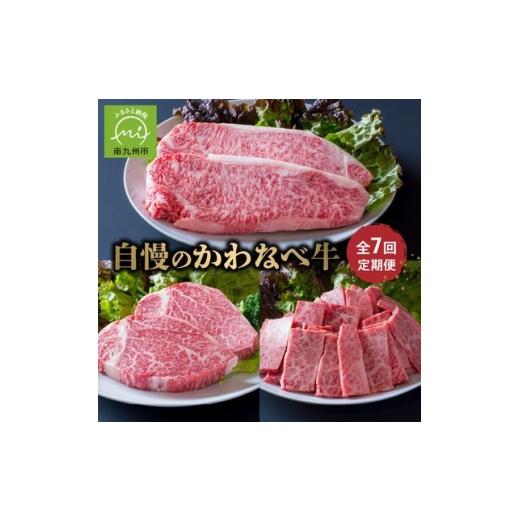 ふるさと納税 牛肉 ステーキ 鹿児島県 南九州市 発送月固定定期便 自慢のかわなべ牛定期便全7回 4088705