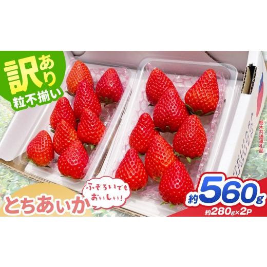 ふるさと納税 いちご 栃木県 那珂川町 先行予約 訳あり とちあいか 約 280g × 2P | 栃木県共通返礼品 いちご イチゴ 苺 訳あり 不揃い 粒 ハート 栃木県 那…