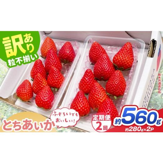 ふるさと納税 いちご 栃木県 那珂川町 先行予約 定期2回 訳あり とちあいか 約 280g × 2P | 栃木県共通返礼品 いちご イチゴ 苺 訳あり 不揃い 粒 ハート …
