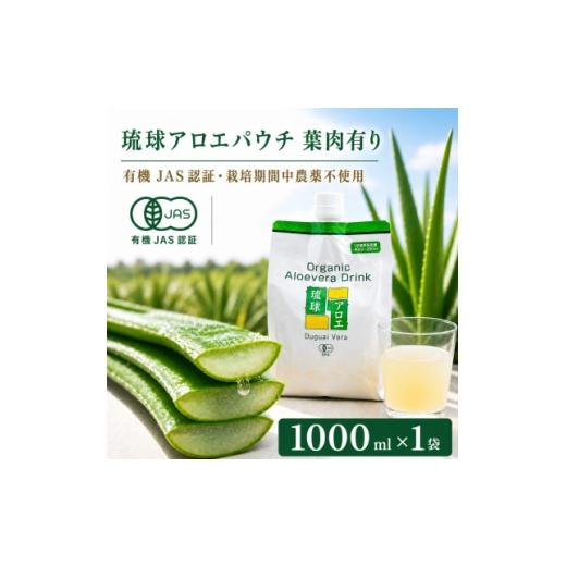 ふるさと納税 飲料類 沖縄県 今帰仁村 有機JAS認証 琉球アロエパウチ 葉肉有り 1000ml×1袋 1737067