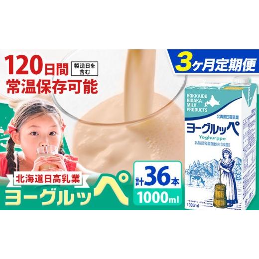 ふるさと納税 飲料類 乳飲料 北海道 日高町 3ヶ月定期便 ロングライフ 常温保存可能 ヨーグルッペ 1000ml × 12本 日高乳業[お申込み翌月から出荷]北海道 …