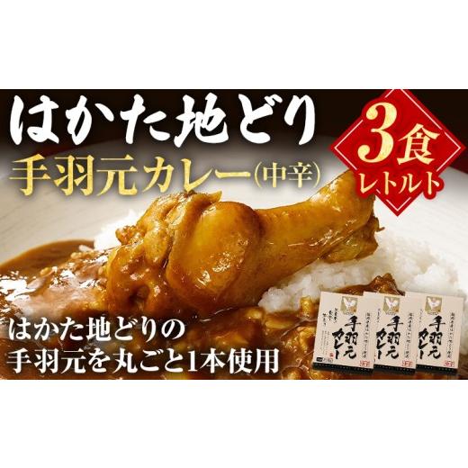 ふるさと納税 鶏肉 カレー・シチュー 福岡県 みやこ町 はかた地どり 手羽元カレー 中辛 3食 レトルトカレー チキンカレー 福岡県産 地鶏 国産 レトルト カレー…