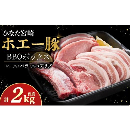 ふるさと納税 豚肉 ロース 宮崎県 小林市 ひなた宮崎ホエー豚 BBQボックス(計2kg程度)豚肉 豚ロース 豚バラ スペアリブ BBQ バーベキュー 冷凍