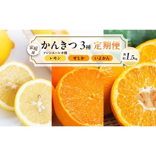 ふるさと納税 みかん・柑橘類 愛媛県 東温市 かんきつ 3種 定期便 アレンユーレカ種 レモン ・ せとか ・ いよかん 各約1.5kg ご家庭用 サイズお任せ 旬 農…
