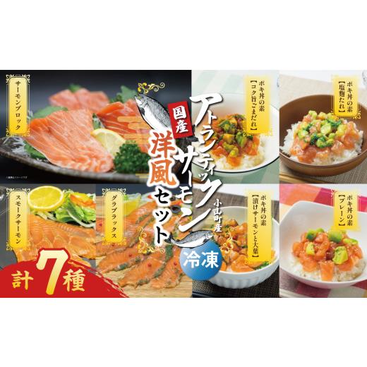 ふるさと納税 魚貝類 サーモン 静岡県 小山町 小山町産アトランティックサーモン(冷凍)洋風セット | サーモン 小分け 真空パック 海鮮 魚介 魚 国産 鮭 ポキ…