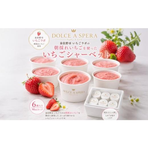 ふるさと納税 アイス・ヨーグルト シャーベット 大阪府 泉佐野市 朝採れいちごのシャーベット6個 ー泉佐野・いちごラボより,果実そのままにー
