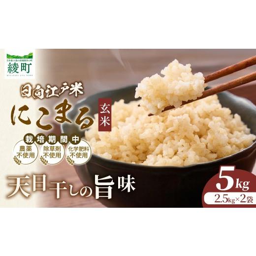 ふるさと納税 玄米 宮崎県 綾町 天日干しが引き出す お米の旨味 日向江戸米(にこまる) 玄米 計5kg 国産米 ブランド米 農薬不使用 化学肥料不使用 無農薬 ご…