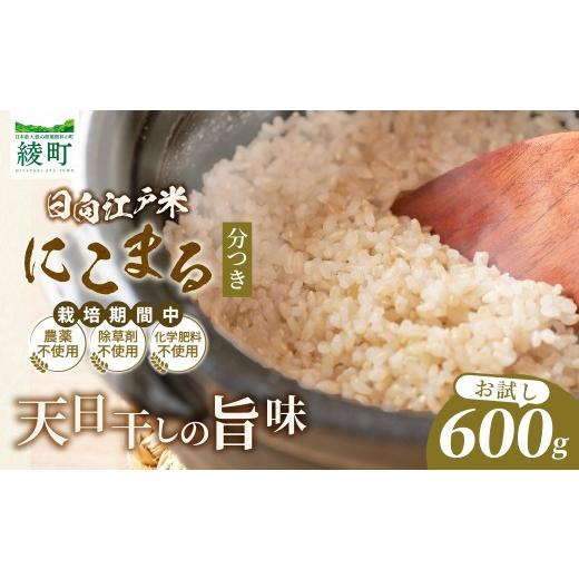 ふるさと納税 米 宮崎県 綾町 天日干し仕上げの日向江戸米(にこまる)お試し パック 計600g 分つき 国産米 ブランド米 農薬不使用 化学肥料不使用 無農薬 ご…