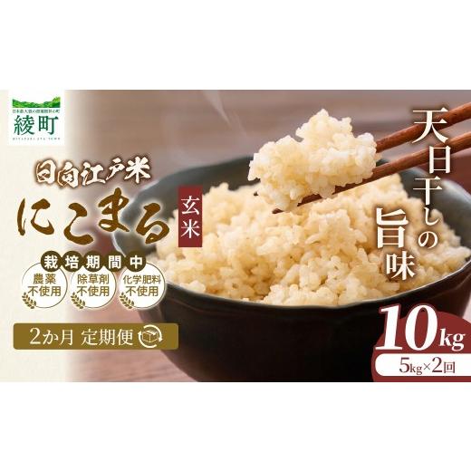 ふるさと納税 玄米 宮崎県 綾町 2か月定期便 天日干しが引き出す お米の旨味 日向江戸米(にこまる) 玄米 合計10kg 国産米 ブランド米 農薬不使用 化学肥料…