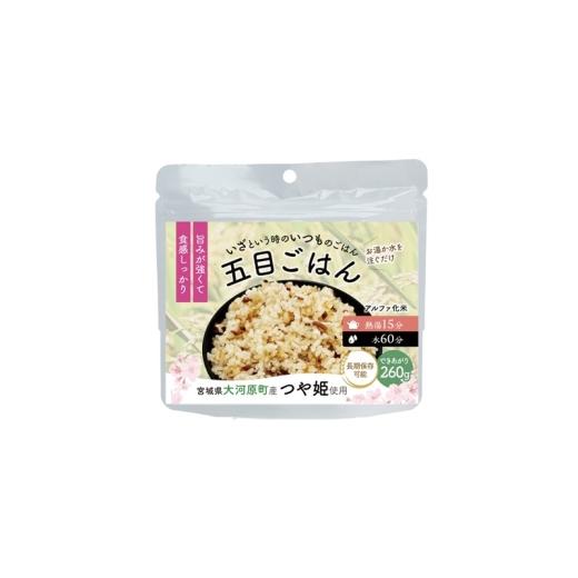 ふるさと納税 加工品等 宮城県 大河原町 宮城県大河原町産つや姫のアルファ化米 五目ごはん 100g 10袋セット お米 長期保存 非常食 アルファ米 ご飯 ごはん 防…