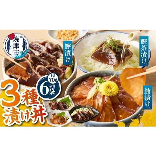 ふるさと納税 カツオ 静岡県 焼津市 a07-173 カツオ 漬け 丼 マグロ 漬け 丼 カツオ 茶漬けの素 3種 詰め合わせ 計6P