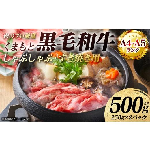 ふるさと納税 牛肉 ロース 熊本県 八代市 A4〜A5ランク くまもと黒毛和牛 しゃぶしゃぶ すき焼き用 (肩ロース) 500g (250g×2パック) 牛肉 お肉 ロース …