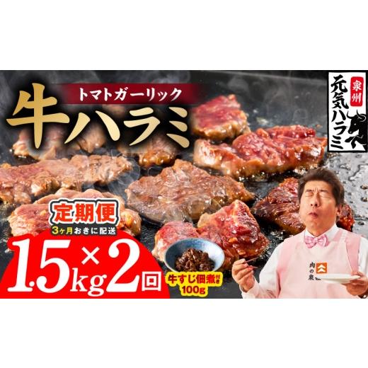 ふるさと納税 牛肉 ホルモン 大阪府 泉佐野市 分けて届く定期便 トマトガーリック 牛ハラミ 1.5kg(300g×5P) 牛肉 はらみ 小分け 焼肉 お弁当 BBQ 訳あり …