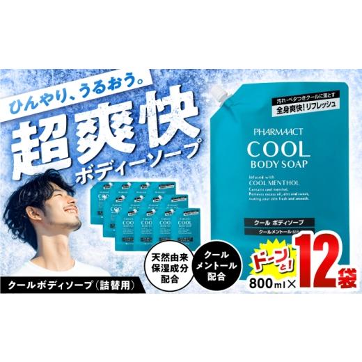 ふるさと納税 雑貨・日用品 愛知県 瀬戸市 クールボディソープ 詰替 800ml×12袋 / ボディソープ 液体石鹸 日用品 大容量 / 瀬戸市 / 熊野油脂